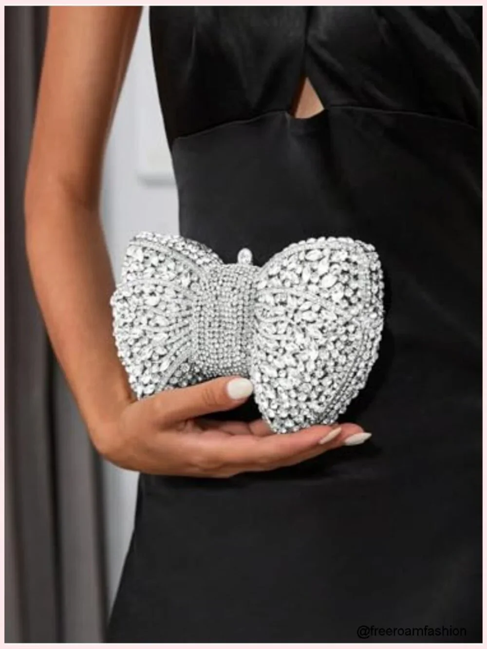 Luxury Bowknot Evening Clutch Sparkling Rhinestones Handbag Wedding Party